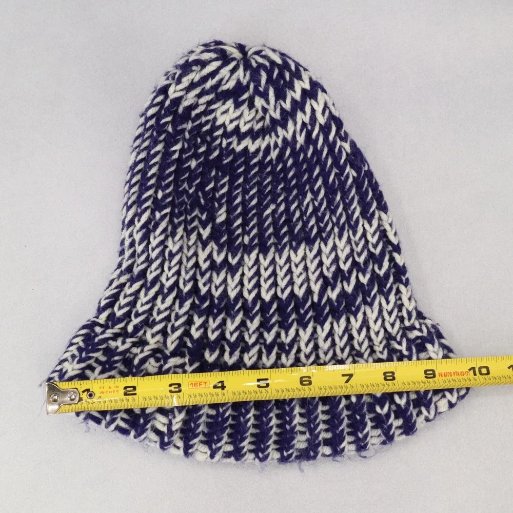 Purple Cable‎ Knit Y2K Vintage Hippy Unisex Cottage Boho Bucket Beanie Cap Hat